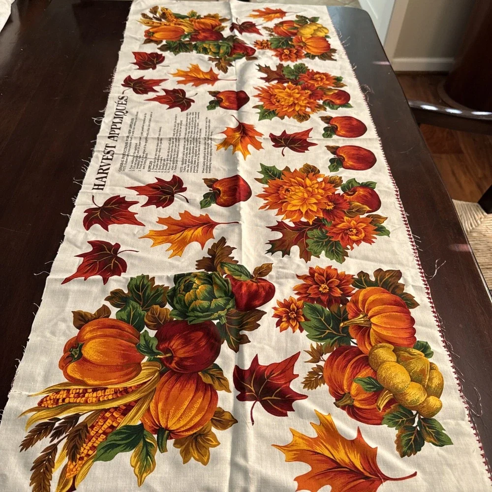 VIP Cranston Fabric Panel Appliques Autumn Fall Harvest Cut & Sew Pumpkin Leaves